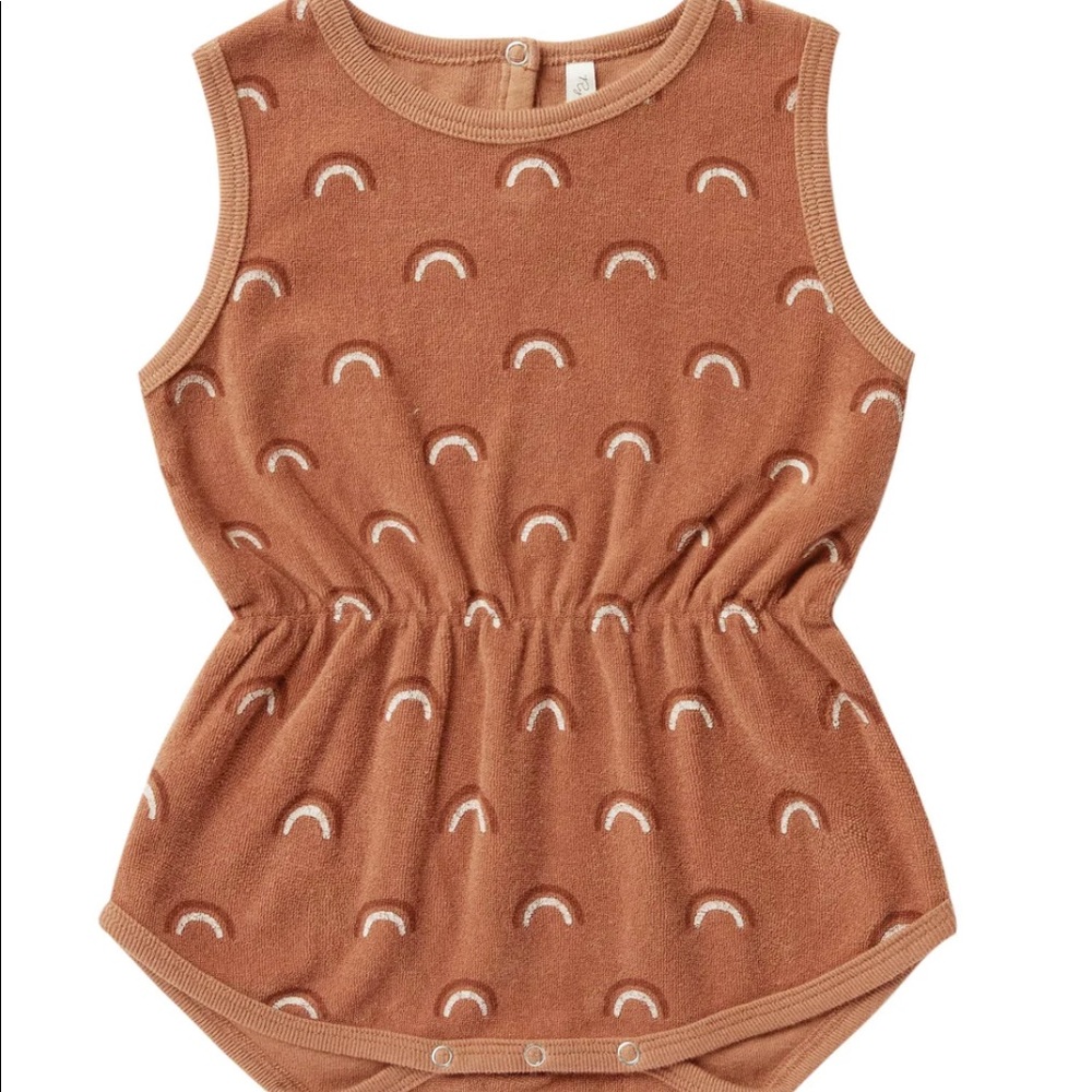 Rylee + Cru Cinch Playsuit - Terracotta Rainbows